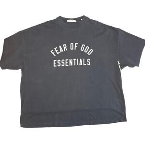 NWT OVERSIZED XL Men's Fear of God Essentials Charcoal T-Shirt 90's Fit MSRP $75